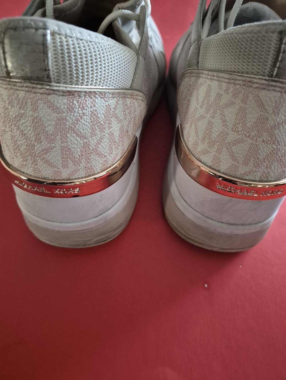 MICHAEL Michael Kors Women's Pink and White Athletic Sneakers - Picture 3 of 8